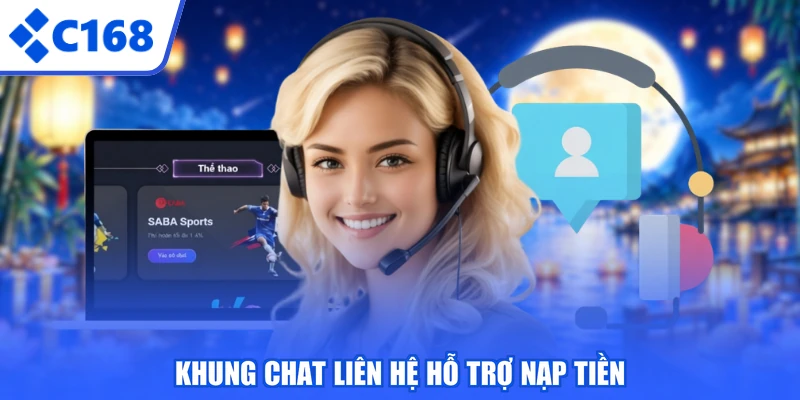 Khung chat liên hệ hỗ trợ nạp tiền